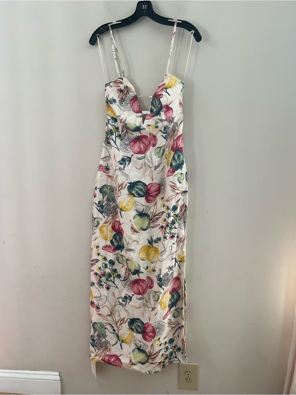 Abercrombie & Fitch Cream Floral Slip Midi Dress with Pink & Yellow Blooms - Picture 5 of 13
